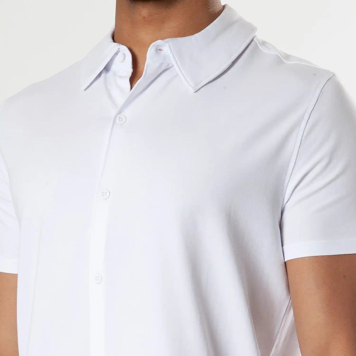 White Short Sleeve Knit Shirt