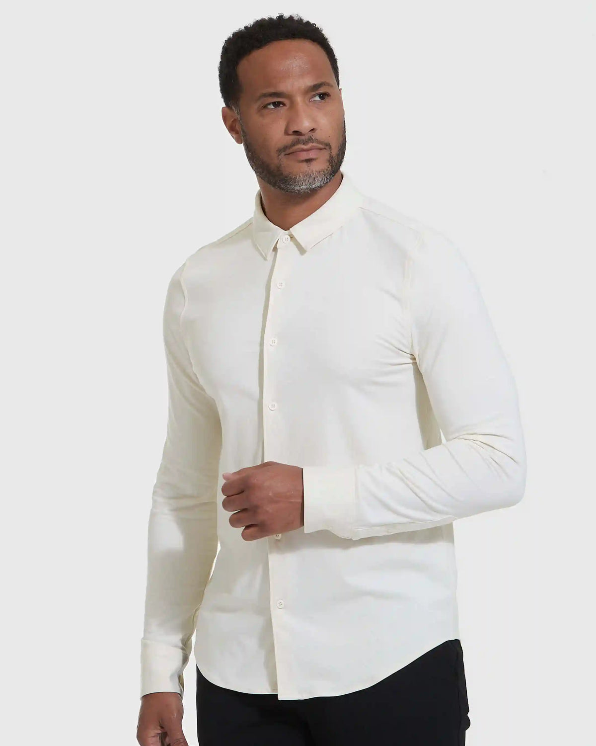 Ecru Long Sleeve Do-It-All Comfort Shirt