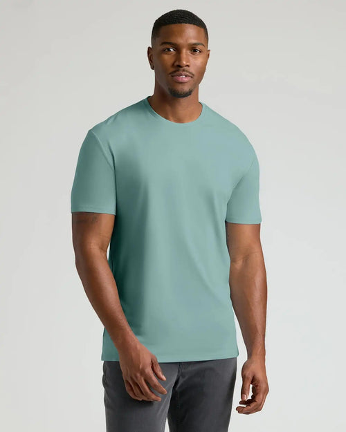 Stormy Sea Tall Pima Cotton Blend Crew