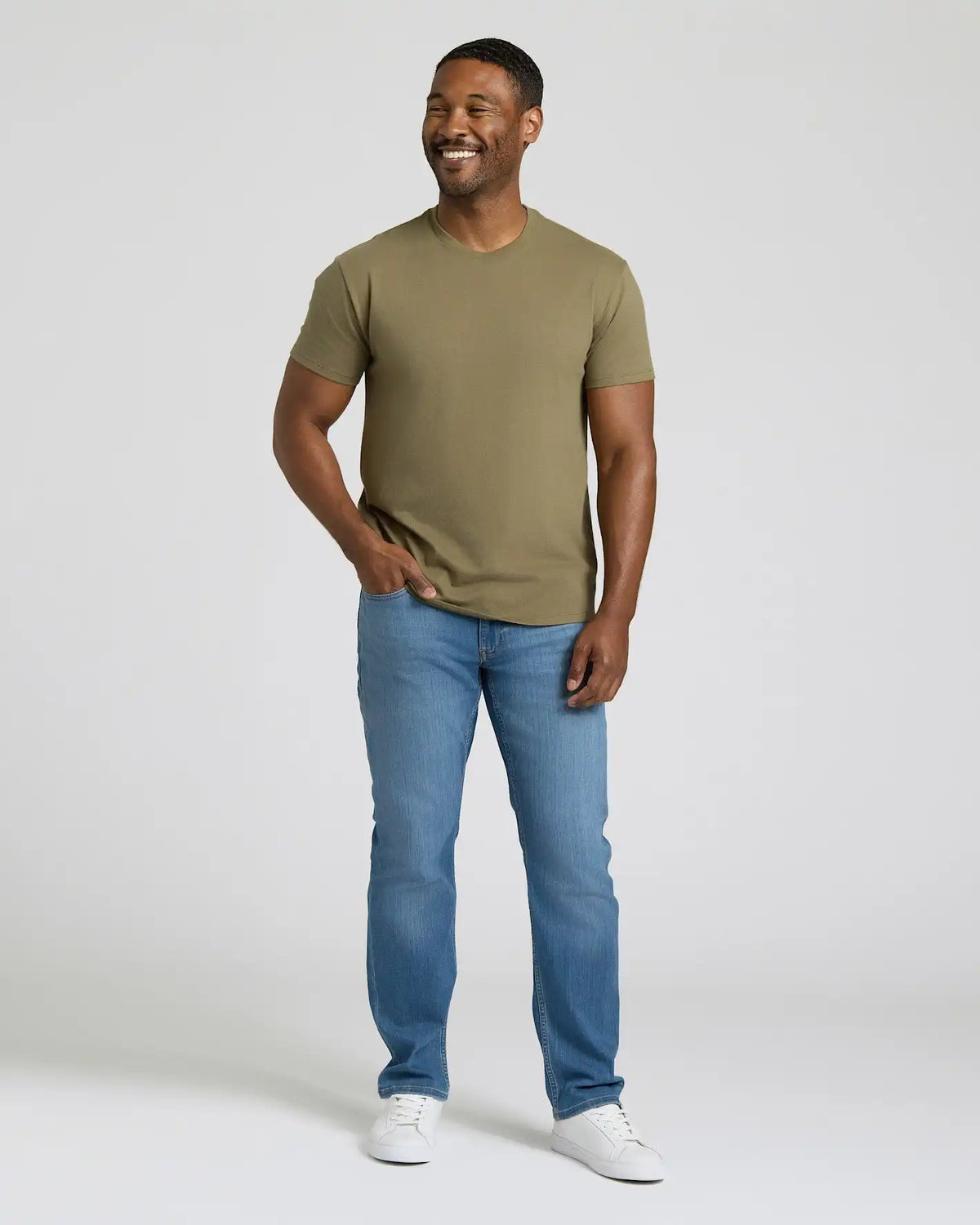Military Green Short Classic Crew Neck