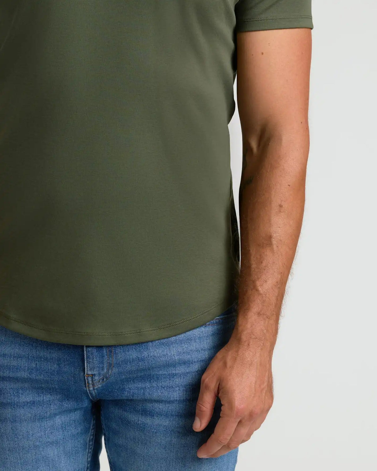 Grove Pima Cotton Blend Curved Hem Crew
