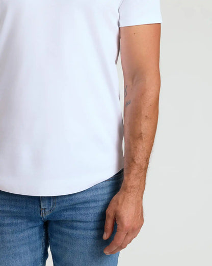Pima Cotton Blend Curved Hem Crew 4-Pack