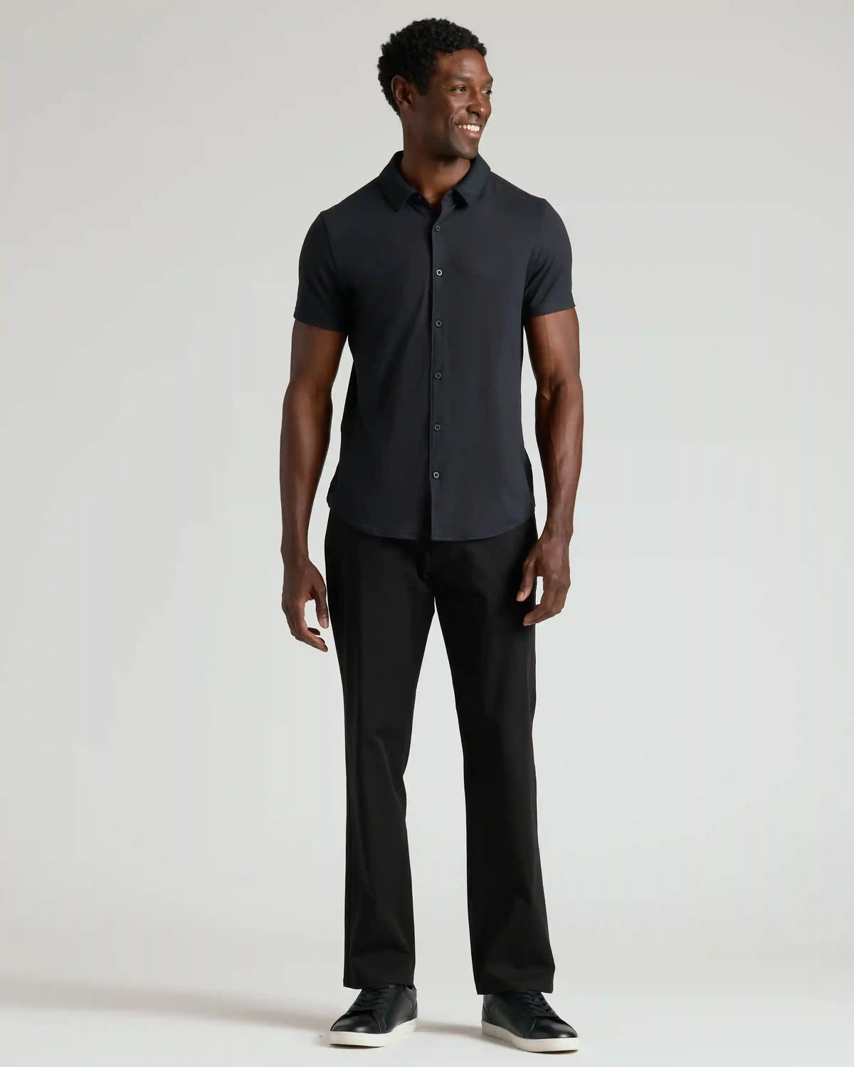 Black Short Sleeve Comfort Knit Shirt
