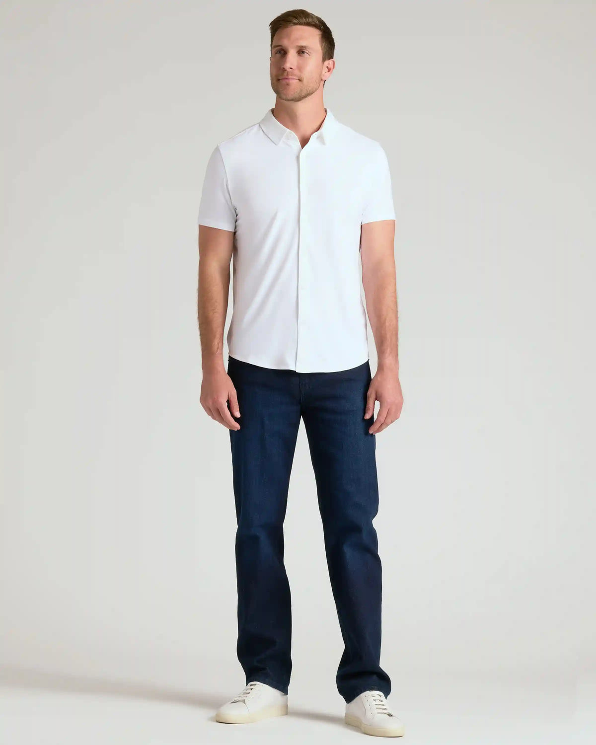 White Short Sleeve Comfort Knit Shirt