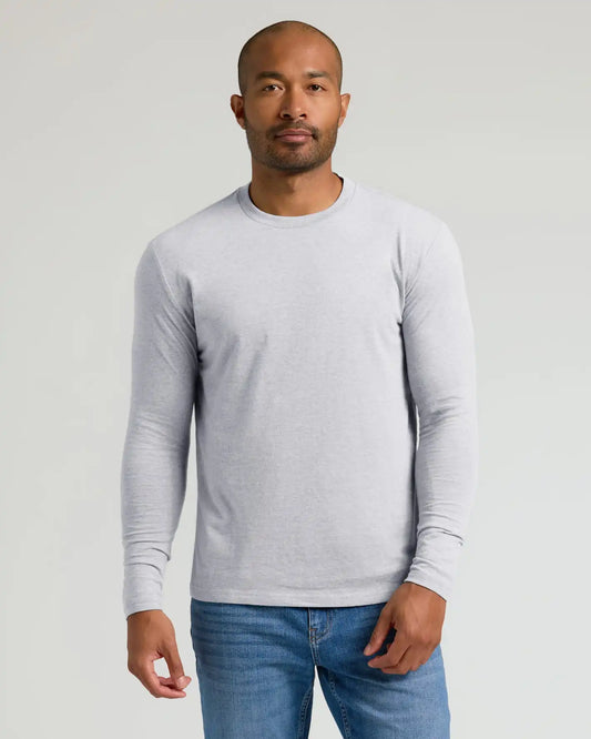 Light Heather Gray Classic Long Sleeve Crew Neck
