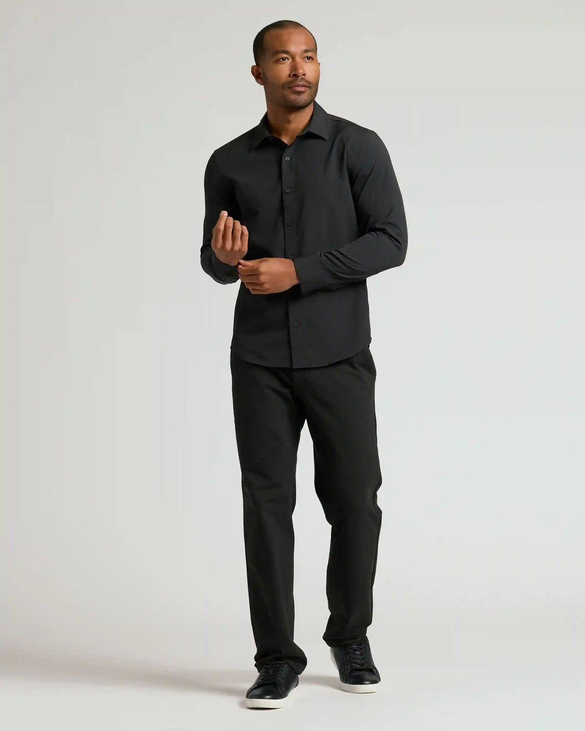 All Black Long Sleeve Performance Dress Shirt 2-Pack