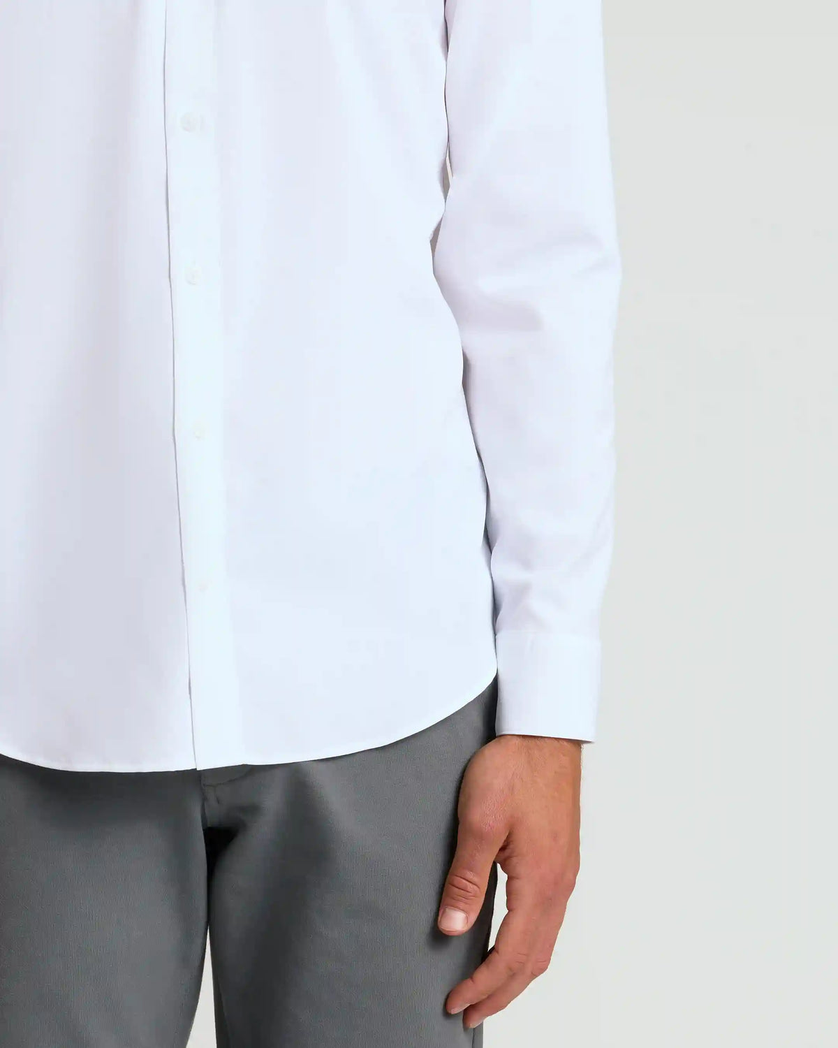 White Performance Long Sleeve Dress Shirt