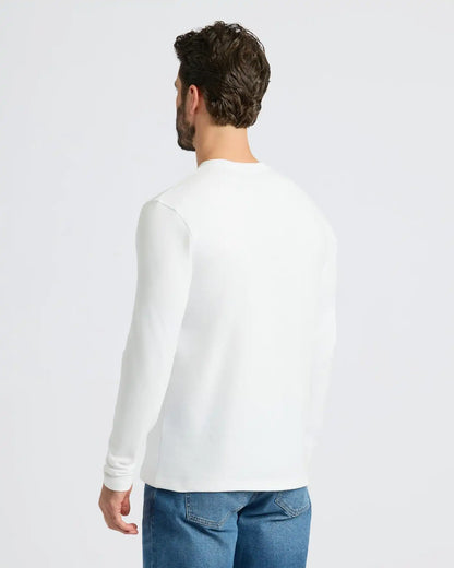 White Heavyweight Long Sleeve Pocket Crew