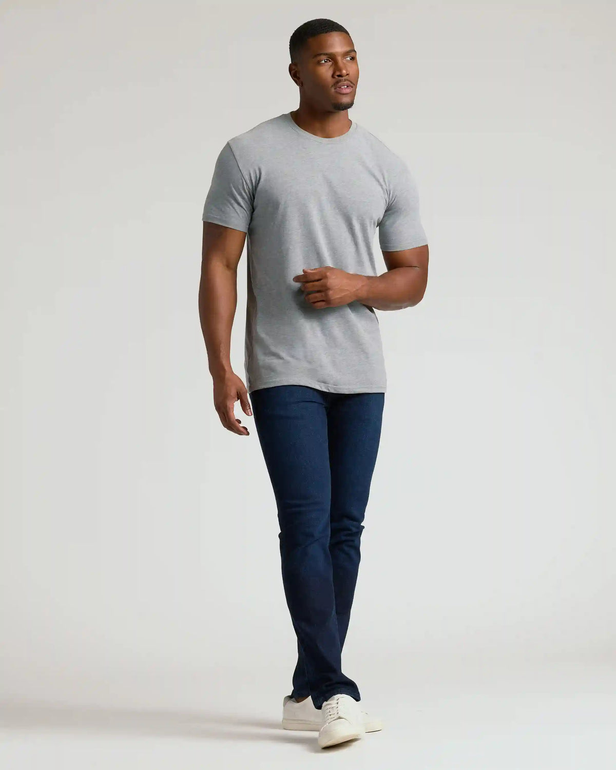 Heather Gray Tall Straight Hem Crew Neck T-Shirt