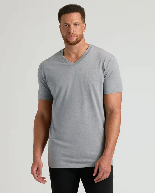 Heather Gray Tall Short Sleeve Classic V-Neck