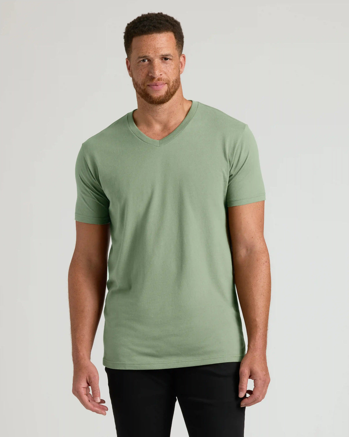 Sage Green Tall Short Sleeve V-Neck