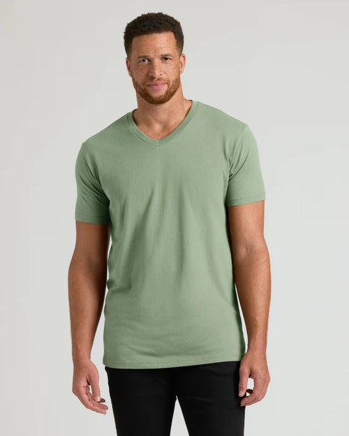 Sage Green Tall Short Sleeve V-Neck