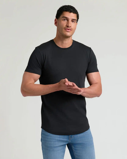 Tall Pima Cotton Blend Curved Hem Crew 2-Pack