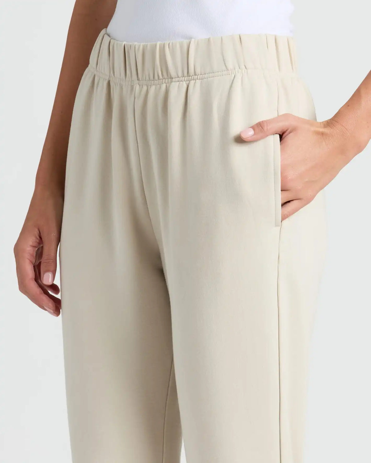 Womens Oatmeal Crop Zip Hoodie & Relaxed Jogger 2-Pack