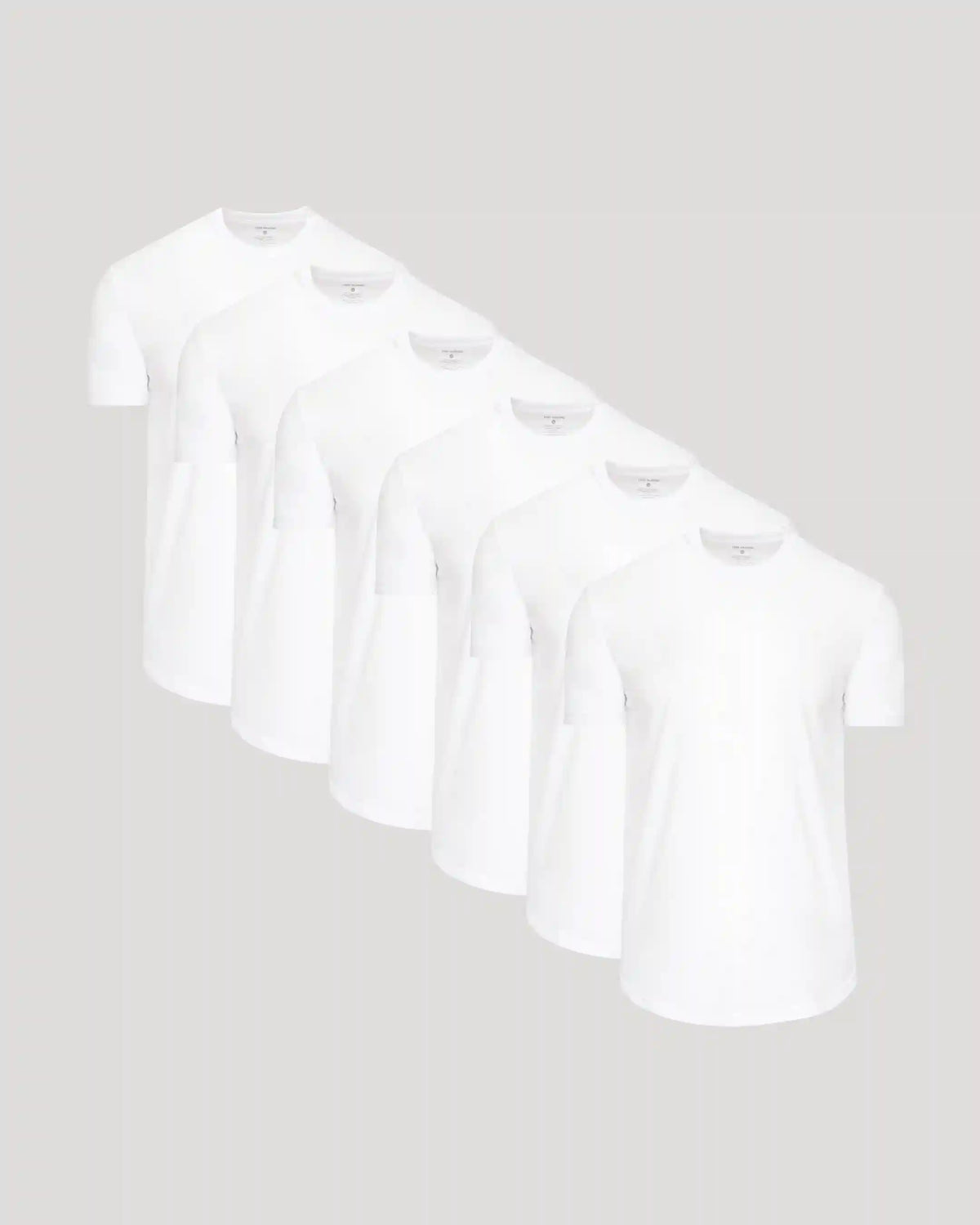 White Curved Hem Classic Crew Neck 6-Pack