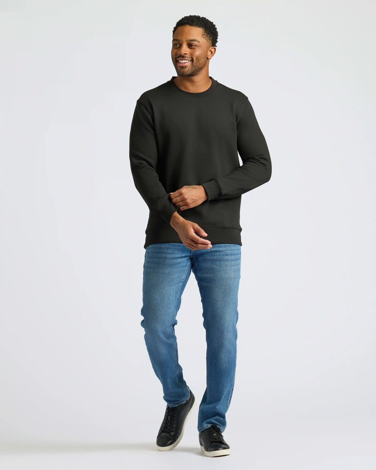 Black Fleece French Terry Pullover Crew Neck